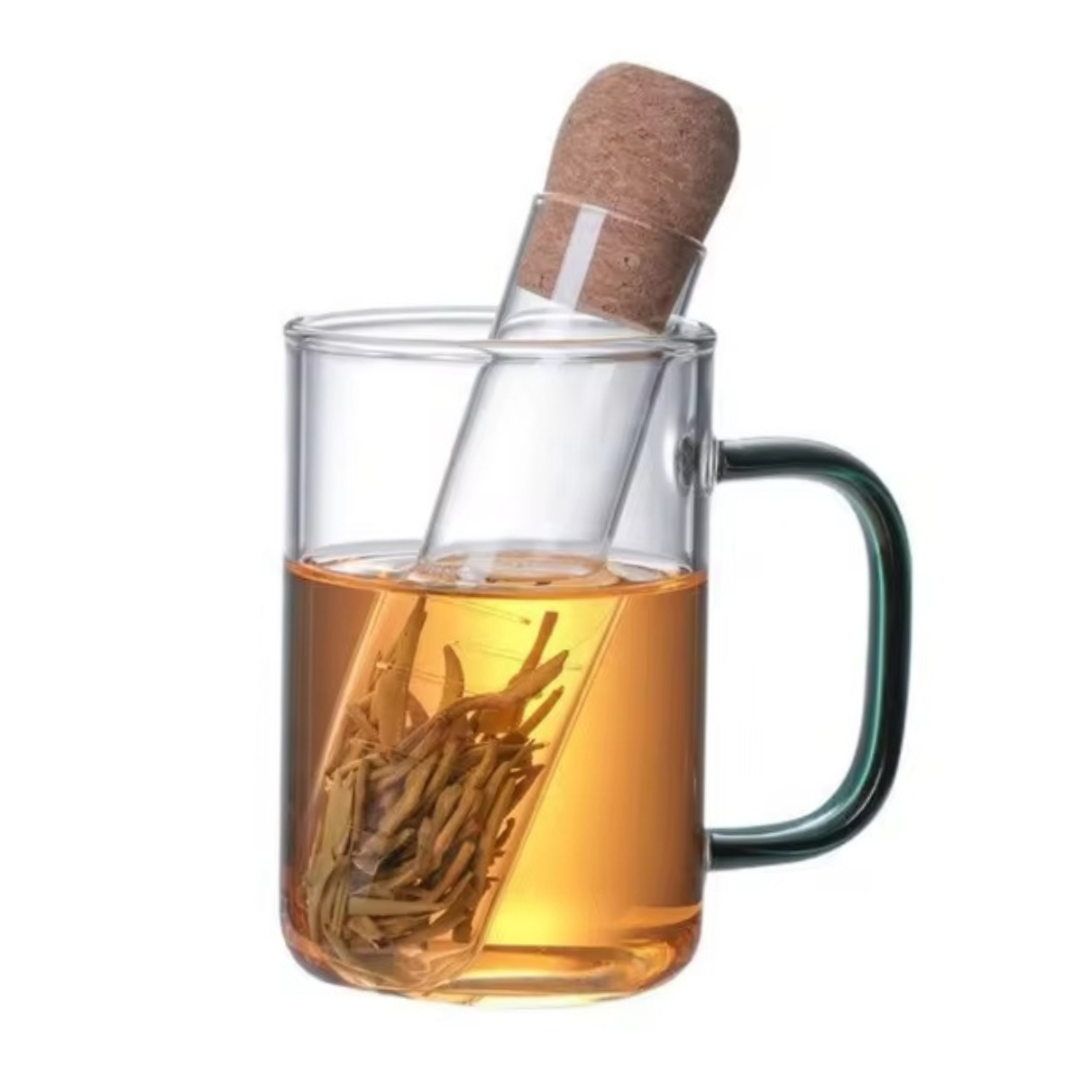 Heat-Resistant Glass Tea Infuser Tube – Large Strainer for Loose Leaf Tea and Herbal Brews