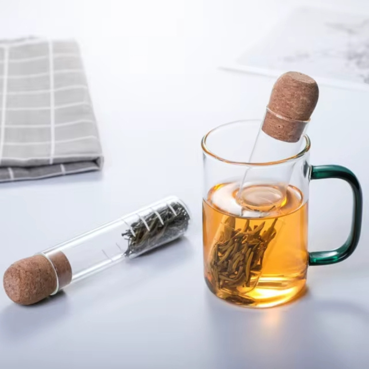 Heat-Resistant Glass Tea Infuser Tube – Large Strainer for Loose Leaf Tea and Herbal Brews